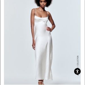 Zara Satin Effect Cut Out Dress